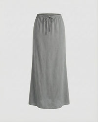 Gabriella Skirt with Drawstring Waist in Grey