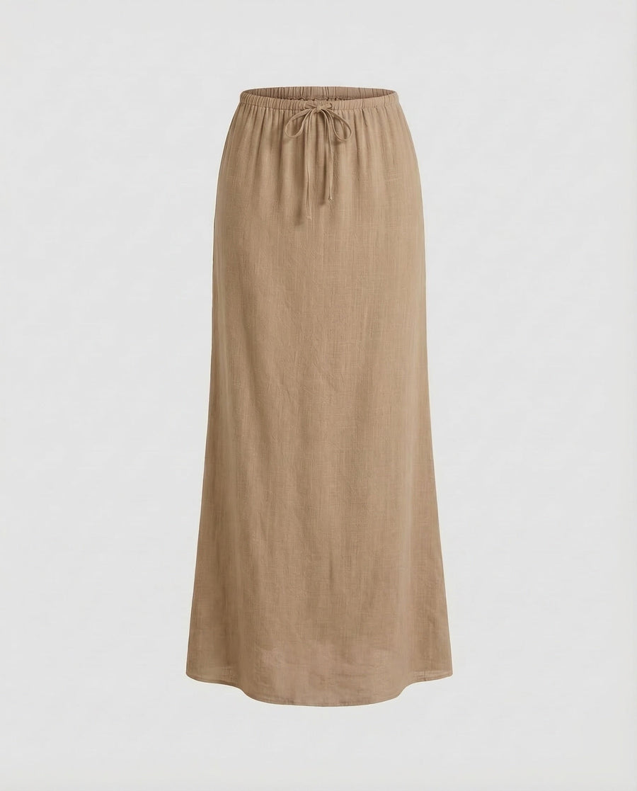Gabriella Skirt with Drawstring Waist in Yellow