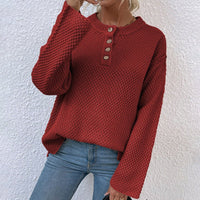 Gaia Knit Sweater with Button Front