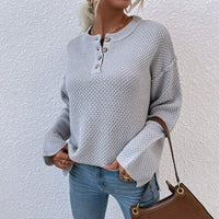 Gaia Knit Sweater with Button Front