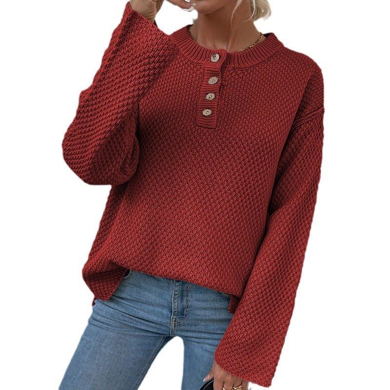 Gaia Knit Sweater with Button Front