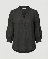 Gaia Linen Tunic in Black