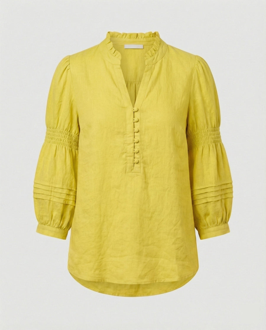 Gaia Linen Tunic in Yellow