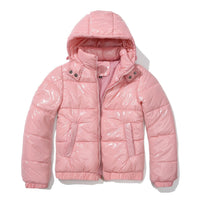 Gaia Quilted Jacket with Hood in Pink