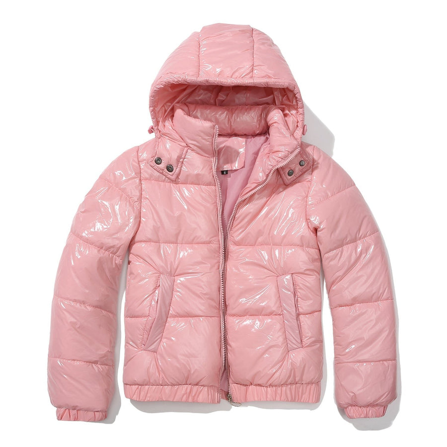 Gaia Quilted Jacket with Hood in Pink