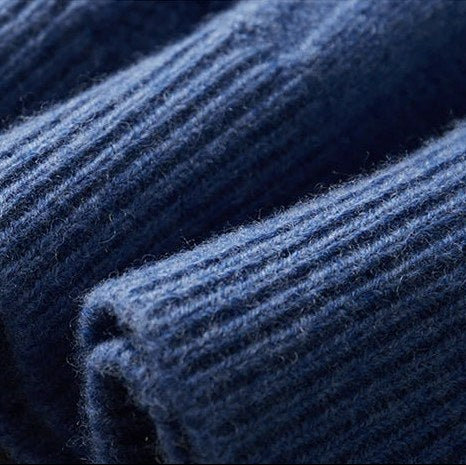 Galway Cable Knit Wool Sweater in Ocean Blue