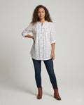 Genevieve Blouse with Stand Collar and Pleated