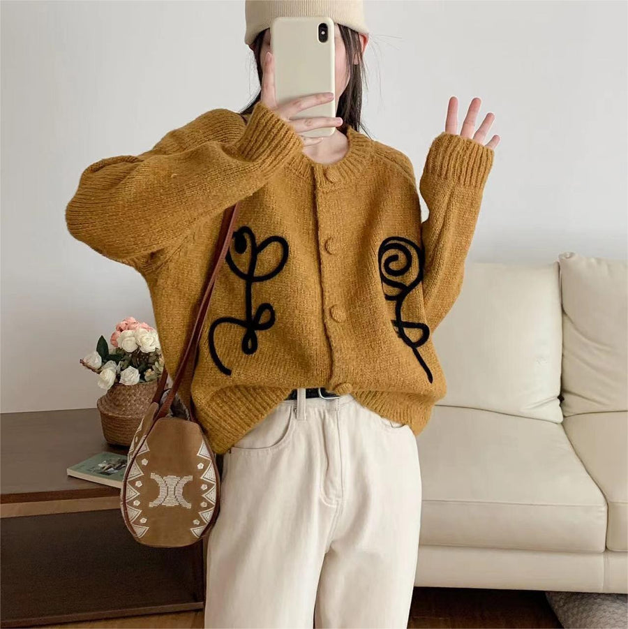 Genevieve Knit Cardigan in Pumpkin