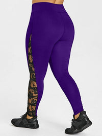 Genevieve Lace Leggings in Purple