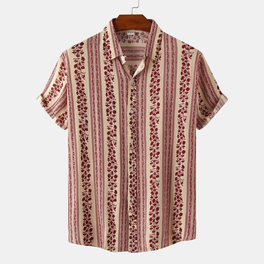 Genevieve Shirt with Short Sleeve in Red