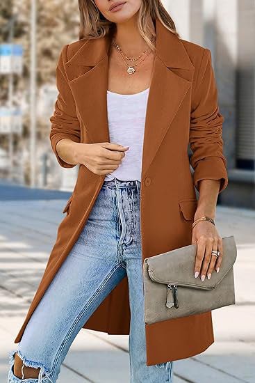 Georgia Elegant Blazer with Oversized in Yellow