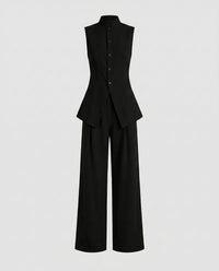 Georgia Linen Shirt Dress in Black