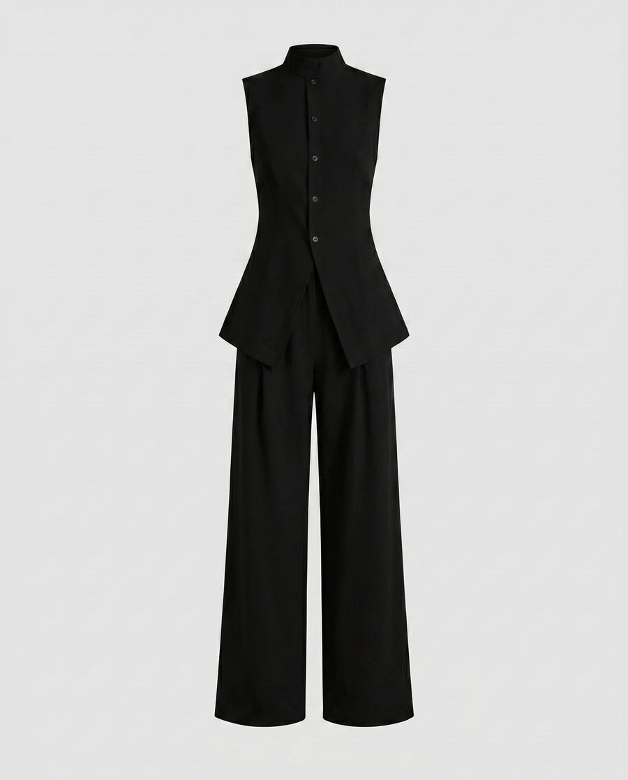 Georgia Linen Shirt Dress in Black