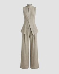Georgia Linen Shirt Dress in Grey