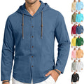 Gerrit Linen Blend Shirt with Button Front and Side Split