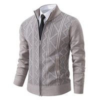 Gerrit Sweater with Zip Front in Beige