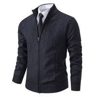 Gerrit Sweater with Zip Front in Dark Grey