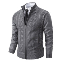 Gerrit Sweater with Zip Front in Navy