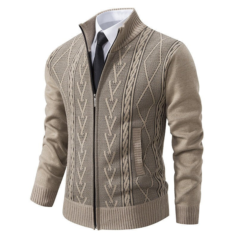 Gerrit Sweater with Zip Front in Red