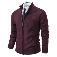 Gerrit Sweater with Zip Front in Red