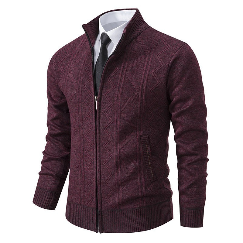 Gerrit Sweater with Zip Front in Red