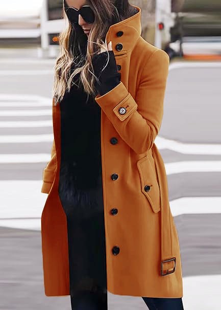 Gia Elegant Coat in Yellow