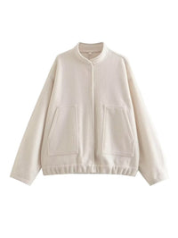 Gia Elegant Jacket with Oversized in Beige