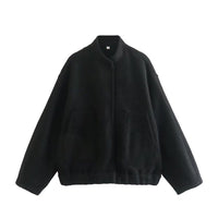 Gia Elegant Jacket with Oversized in Black