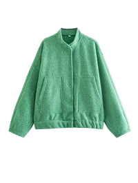Gia Elegant Jacket with Oversized in Green