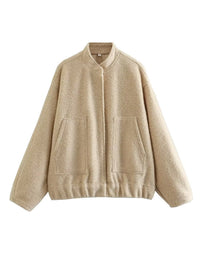 Gia Elegant Jacket with Oversized in Khaki