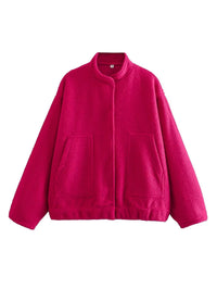 Gia Elegant Jacket with Oversized in Magenta