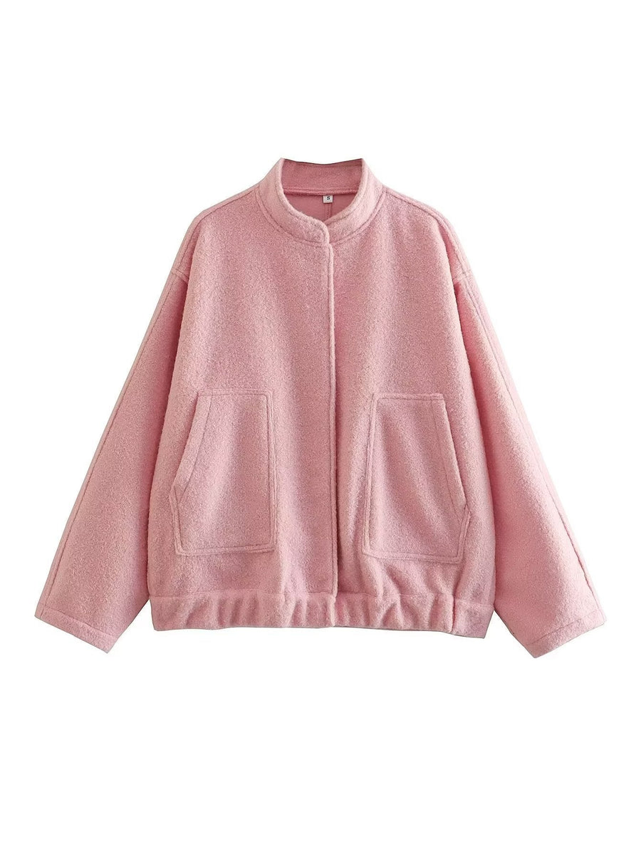 Gia Elegant Jacket with Oversized in Pink
