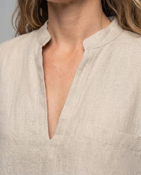 Gia Elegant Linen Blouse