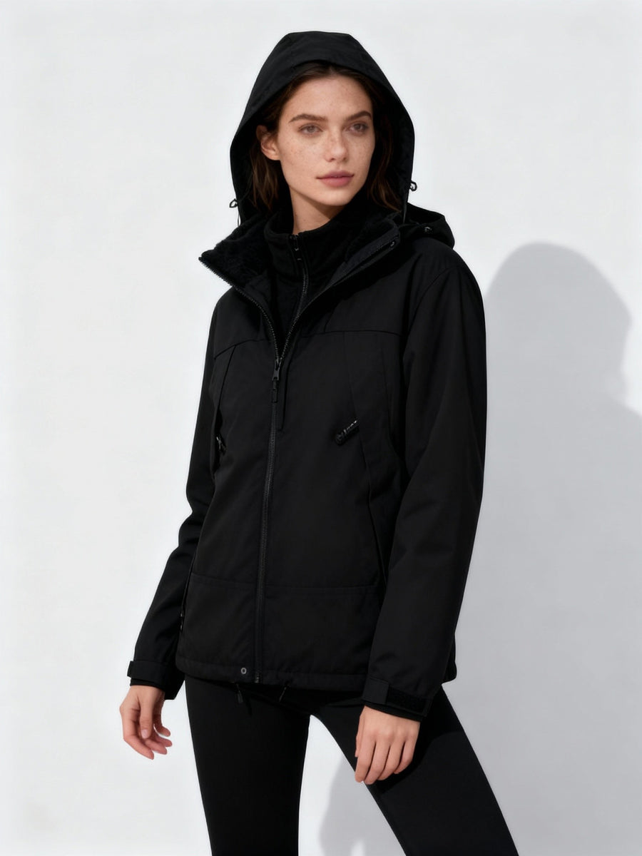 Gia Jacket with Hood in Black