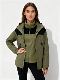 Gia Jacket with Hood in Green