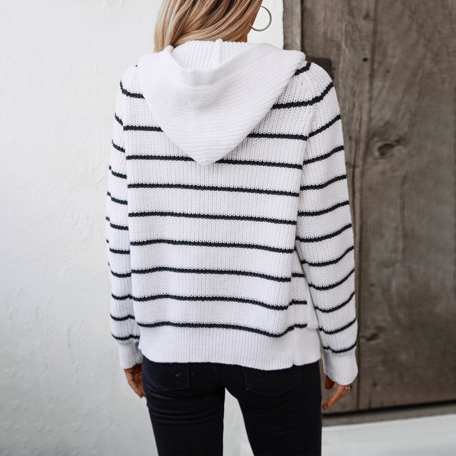 Gia Knit Cardigan with Pockets and Striped