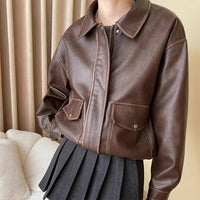 Gia Leather Jacket with Pockets