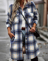 Gia Shirt with Long Sleeve and Pockets in Blue