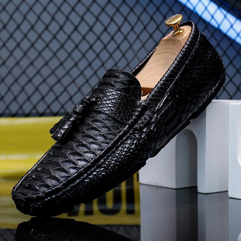 Giancarlo Leather Loafers in Pearl White
