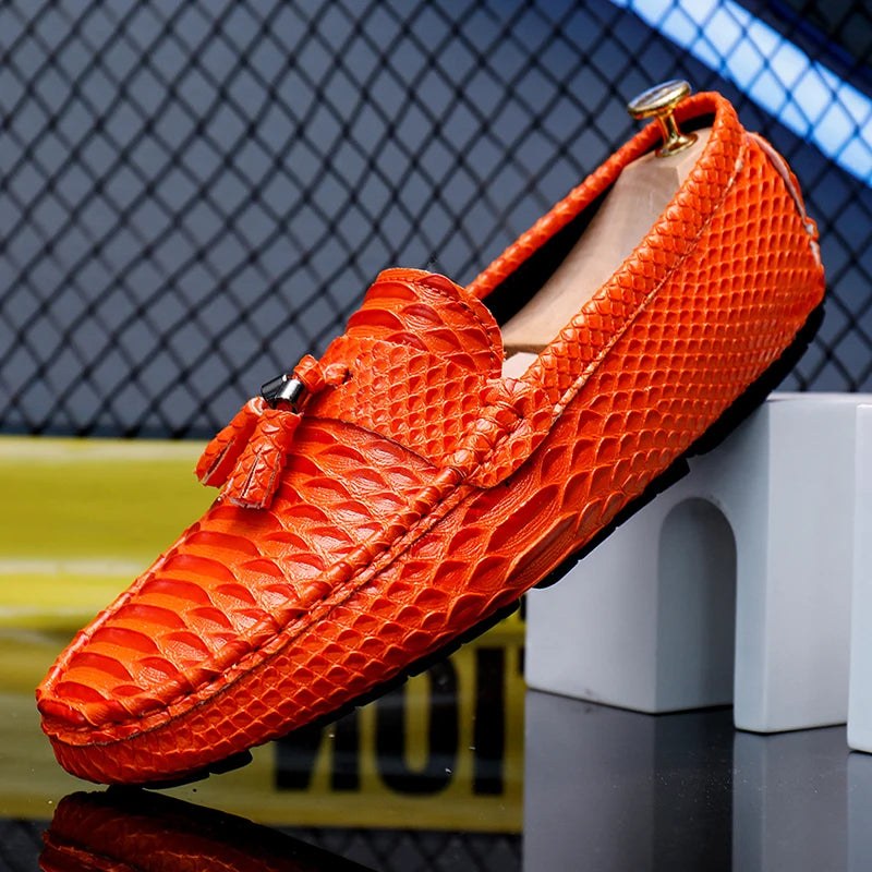 Giancarlo Leather Loafers in Pearl White