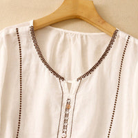 Gia™ Embroidered Ruffle Sleeve Blouse in Pink