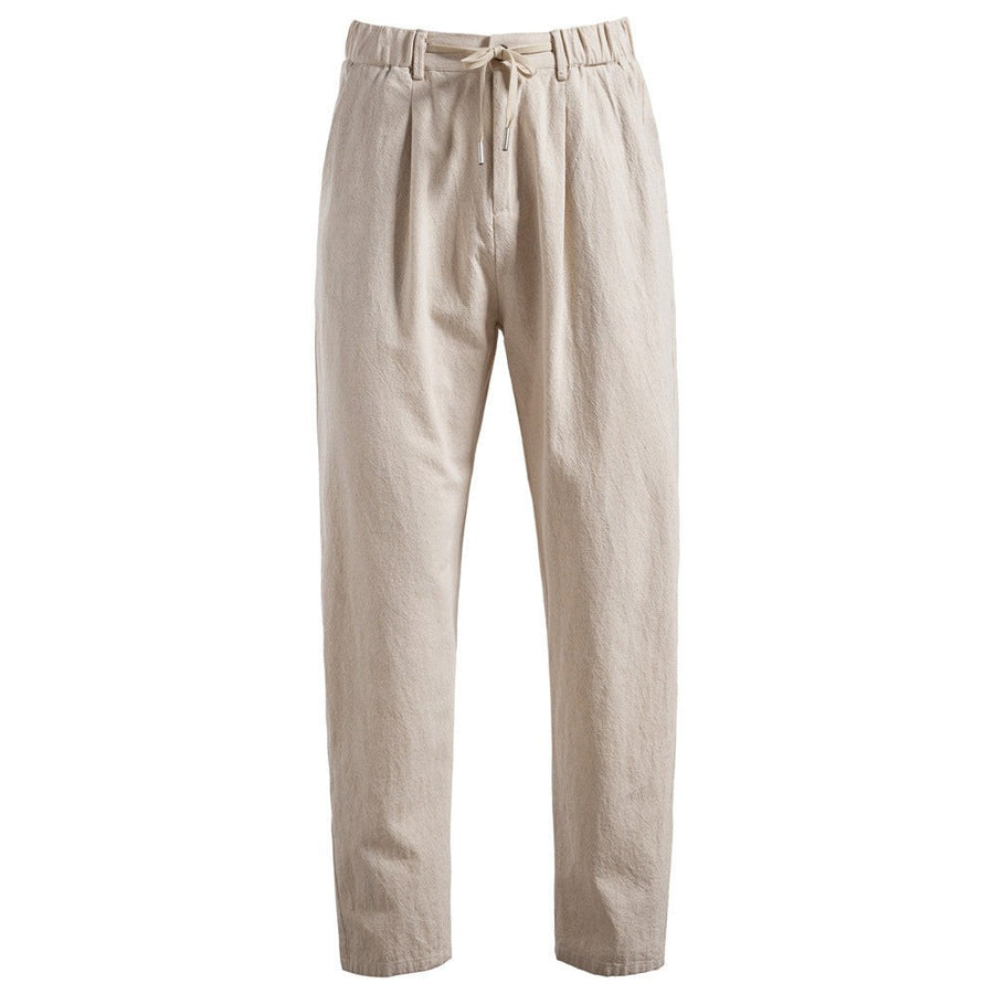 Gideon Casual Trousers with Drawstring Waist and Pleated