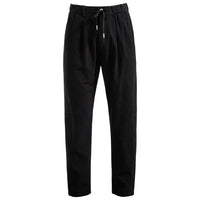 Gideon Casual Trousers with Drawstring Waist and Pleated in Black
