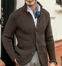 Gideon Elegant Knit Cardigan in Brown