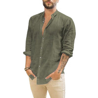 Gideon Linen Shirt in Green