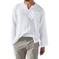 Gideon Linen Shirt with Long Sleeve and Chest Pocket