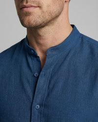 Gideon Linen Shirt with Stand Collar