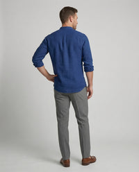 Gideon Linen Shirt with Stand Collar