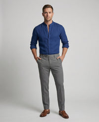 Gideon Linen Shirt with Stand Collar