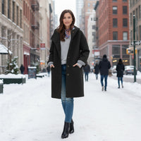 Gilda Coat with Hood in Black